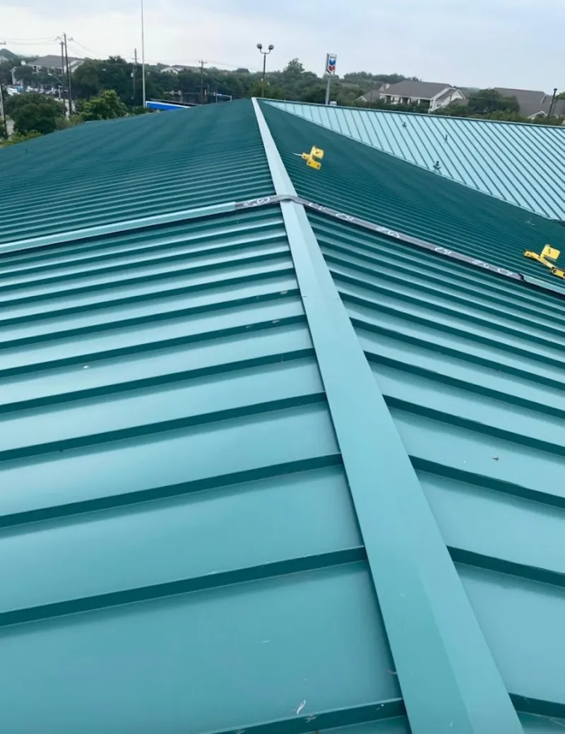 Green commercial metal roof ridge and valley for Metal Roof Repair in South Kensington